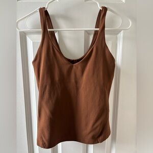 Sleeveless V-Neck Women's Tank Top - Brown